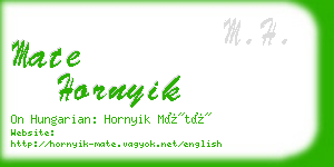 mate hornyik business card